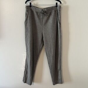 Anthropologie Maeve Bettie Sequin Tuxedo Trousers Pull On Drawstring Sz M *READ*